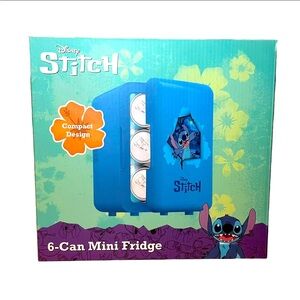 New Disney Stitch 6 Can Mini Fridge - Limited Rare Compact Design & Never Opened